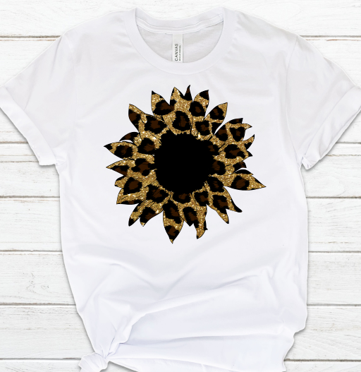 Sunflower Cheetah Leopard Sublimation PNG Digital Design
