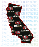 California San Francisco 49ers State Sublimation Transfer