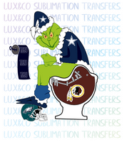 Grinch Dallas Cowboys Shitting on Redskins Football Sublimation PNG Digital Design