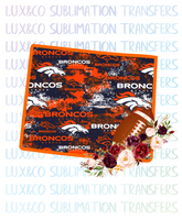 Colorado Denver Broncos Flower Football State Sublimation Transfer