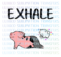 Pig Farting Yoga Exhale Sublimation Transfer