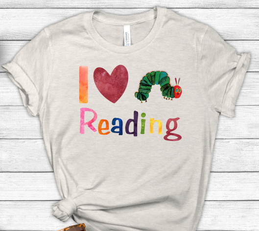I Love Reading Hungry Caterpillar Sublimation Transfer Waterslide