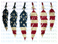 American Flag Feathers Sublimation Transfer