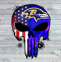 Ravens Punisher Skull Football American Flag Sublimation Transfer