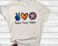 Peace Love Astros Sublimation Transfer