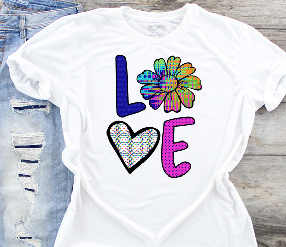 Love Peace Flower Power Sublimation Transfer