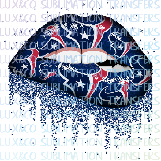 ***SALE*** Houston Texans Football Dripping Lips Sublimation Transfer