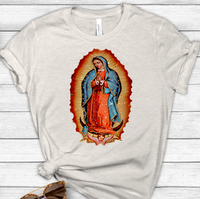 Virgin Mary Distressed Sublimation Transfer