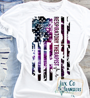 Respiratory Therapist Galaxy American Flag Sublimation PNG Digital Design