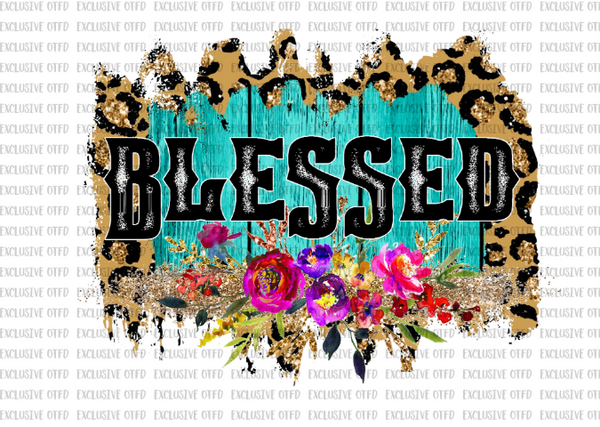 Blessed Floral Cheetah Sublimation Transfer