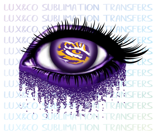 LSU  Glitter Eye Sublimation Transfer