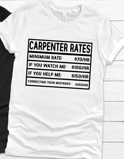 Carpenter Rates Sublimation Transfer