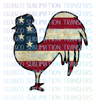 American Flag Rooster Sublimation Digital Design