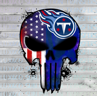 Titans Punisher Skull Football American Flag Sublimation Transfer