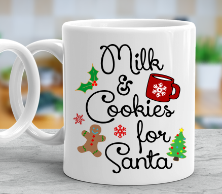 Milk and Cookies for Santa Winter Christmas Holiday SVG File