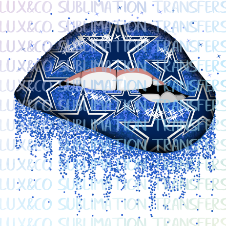 Dallas Cowboys Football Dripping Lips Sublimation Transfer