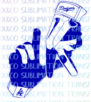 LA Dodgers Gloves Sublimation Transfer