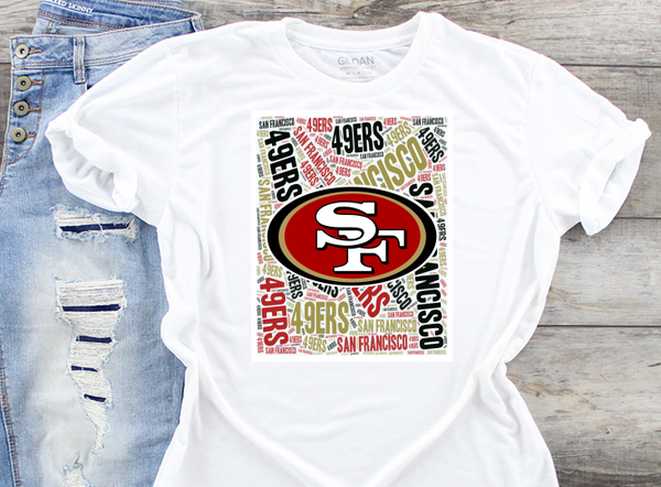 San Francisco 49ers Word Art Sublimation Transfer