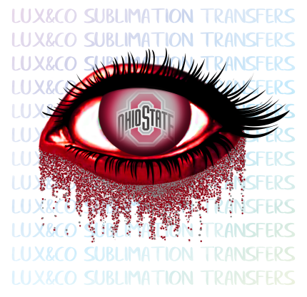 Ohio State Glitter Eye Sublimation Transfer