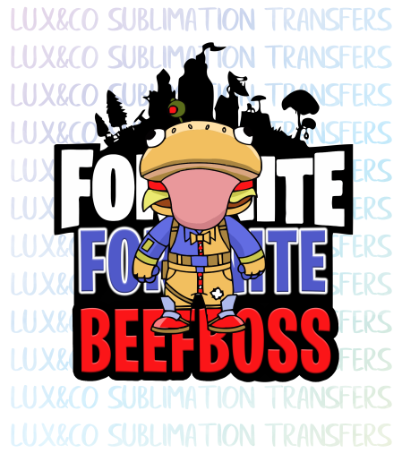 Fortnite Beefboss  Sublimation Transfer