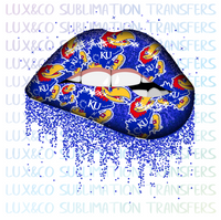 Jayhawks  Football Dripping Lips Sublimation Transfer