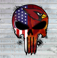 Arizona Cardinals Punisher Skull Football American Flag Sublimation Transfer