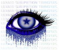 Dallas Cowboys Glitter Eye Sublimation Transfer
