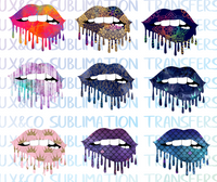 Dripping Lips SET 1 Sublimation PNG Digital Design