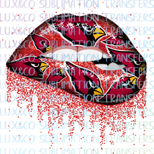 Arizona Cardinals Football Dripping Lips Sublimation Transfer