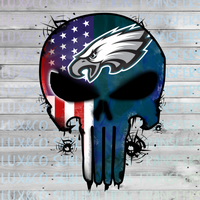 Eagles Punisher Skull Football American Flag Sublimation Transfer