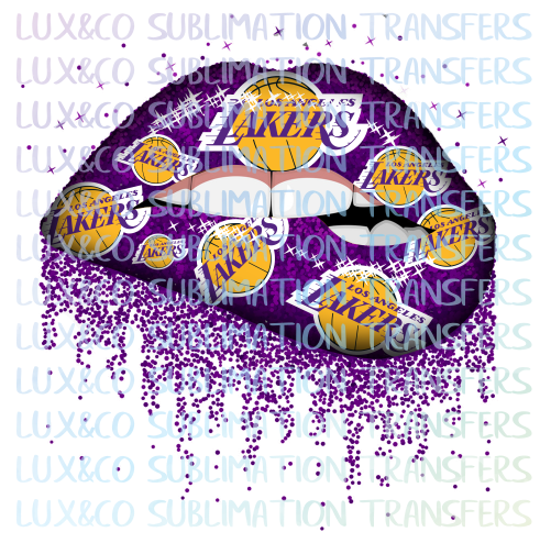 Los Angeles Lakers Football Dripping Lips Sublimation Transfer