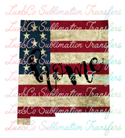 New Mexico Home American Flag Sublimation Transfer