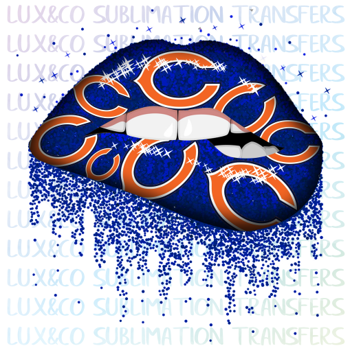 Chicago Bears Football Dripping Lips Sublimation Transfer