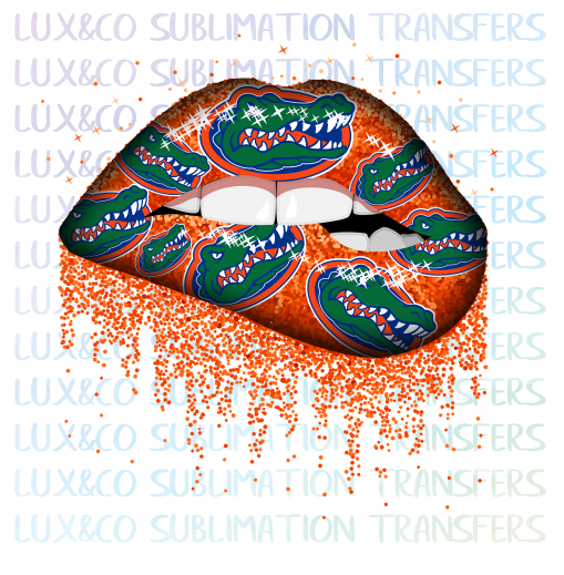 Gators Football Dripping Lips Sublimation Transfer