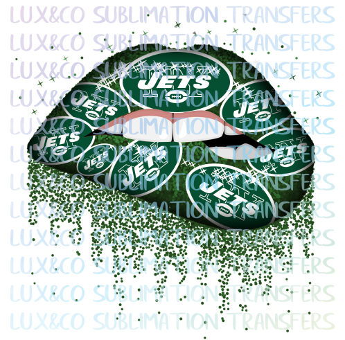 ***SALE***  NY Jets Football Dripping Lips Sublimation Transfer