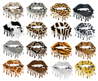 Dripping Lips SET 3 Animal Print Sublimation PNG Digital Design