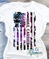 Mail Carrier Galaxy American Flag Sublimation Transfer