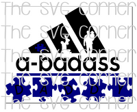 A-badass Daddy Adidas Puzzle Autism Dad Awareness SVG File