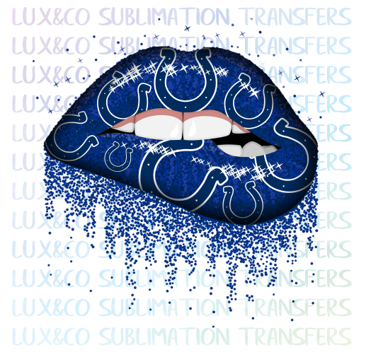 Colts Football Dripping Lips Sublimation Transfer