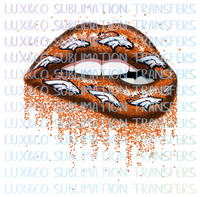 Denver Broncos Football Dripping Lips Sublimation Transfer