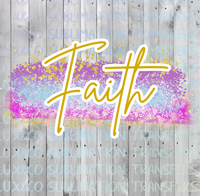 Faith Brush Stroke Sublimation Transfer