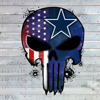 Cowboys Punisher Skull Football American Flag Sublimation Transfer