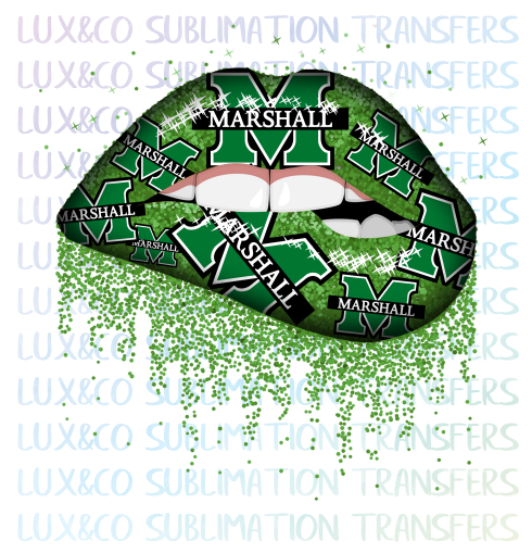 Marshall Football Dripping Lips Sublimation Transfer