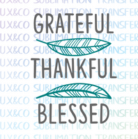 Grateful Thankful Blessed Feathers SVG File