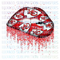 ***SALE***  Kansas City KC Chiefs  Football Dripping Lips Sublimation Transfer