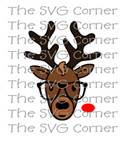 Reindeer Wearing Glasses Rudolph Winter Christmas Holiday SVG File