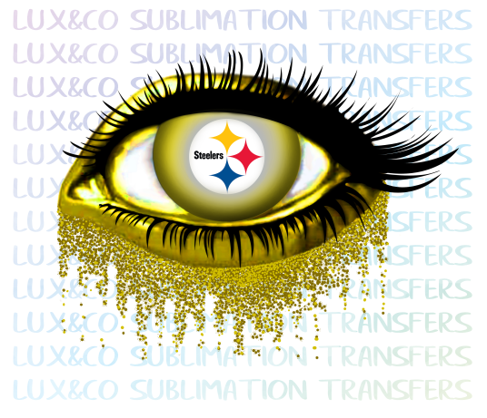 Steelers Glitter Eye Sublimation Transfer