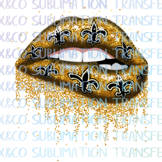***SALE*** New Orleans Saints Football Dripping Lips Sublimation Transfer