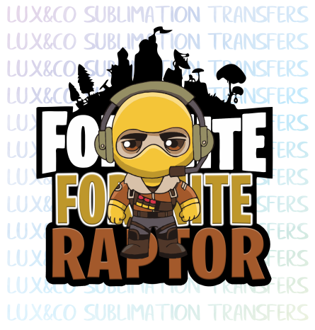 Fortnite Raptor Sublimation Transfer