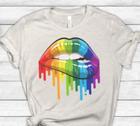 Rainbow Gay Pride LGBTQ Dripping Lips Sublimation Transfer